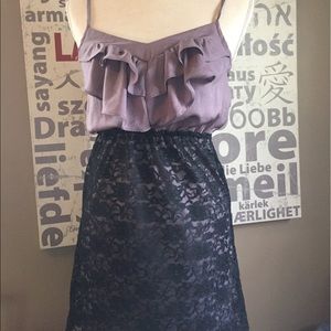 Adorable Lavender and black lace dress.